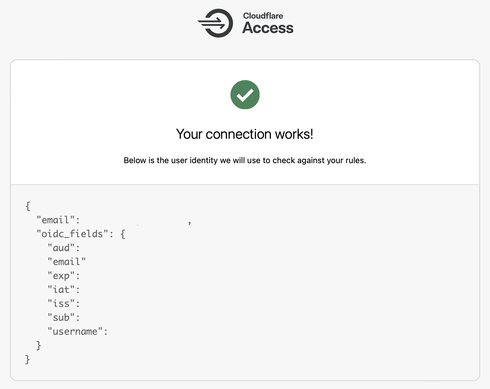 Cloudflare Access Success